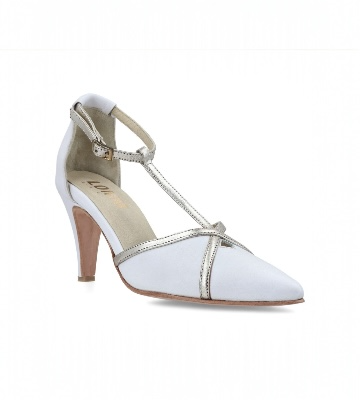 SANDALIA ARGENTINA  DE CUERO PARA NOVIAS AMBER TACO 7 CMS