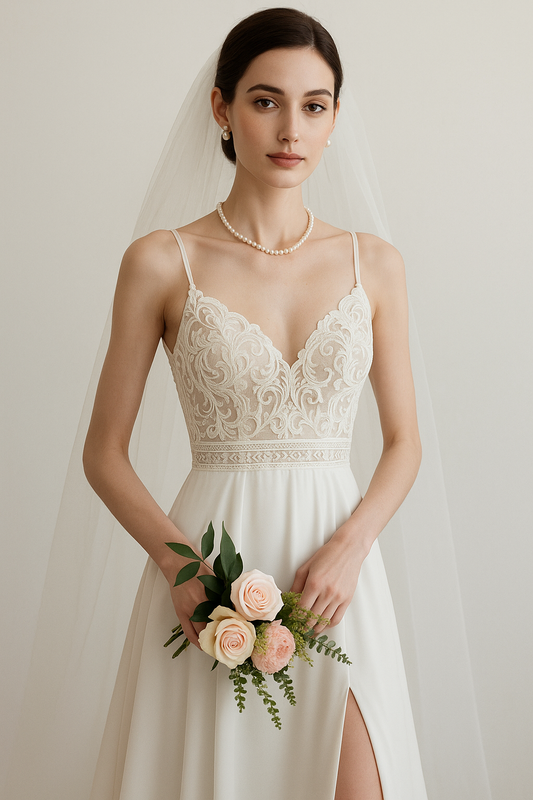 VESTIDO DE NOVIA ALISSON ,LIVIANO ,VAPOROSO Y SENCILLO