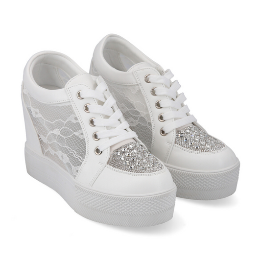 Zapatillas de novia Encanto, Taco 11 cms y plataforma de 3 cms