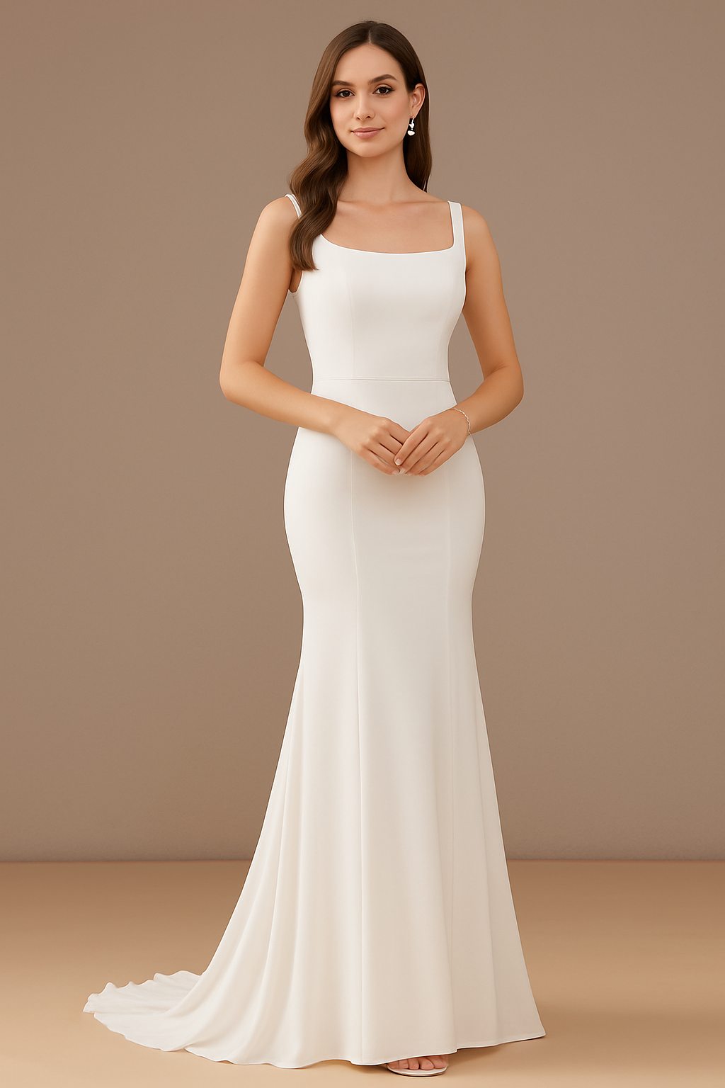 VESTIDO DE NOVIA ELLENA ESTILO SIRENA CON ESCOTE V EN LA ESPALDA