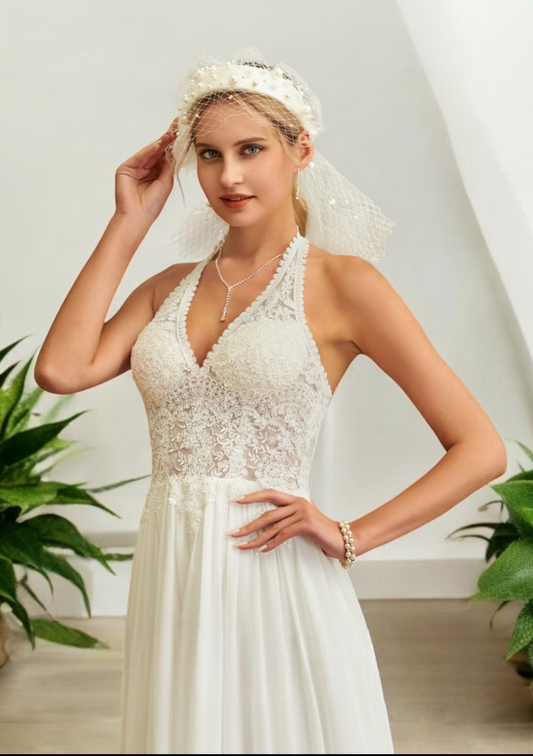 VESTIDO DE NOVIA CANDY CON ESPALDA DESCUBIERTA MUY LIVIANO Y VAPOROSO