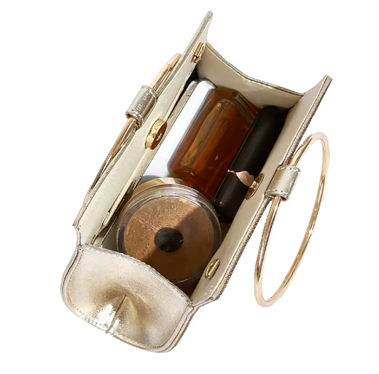 Bolso de fiesta Diamante en tono dorados y aplicaciones plata