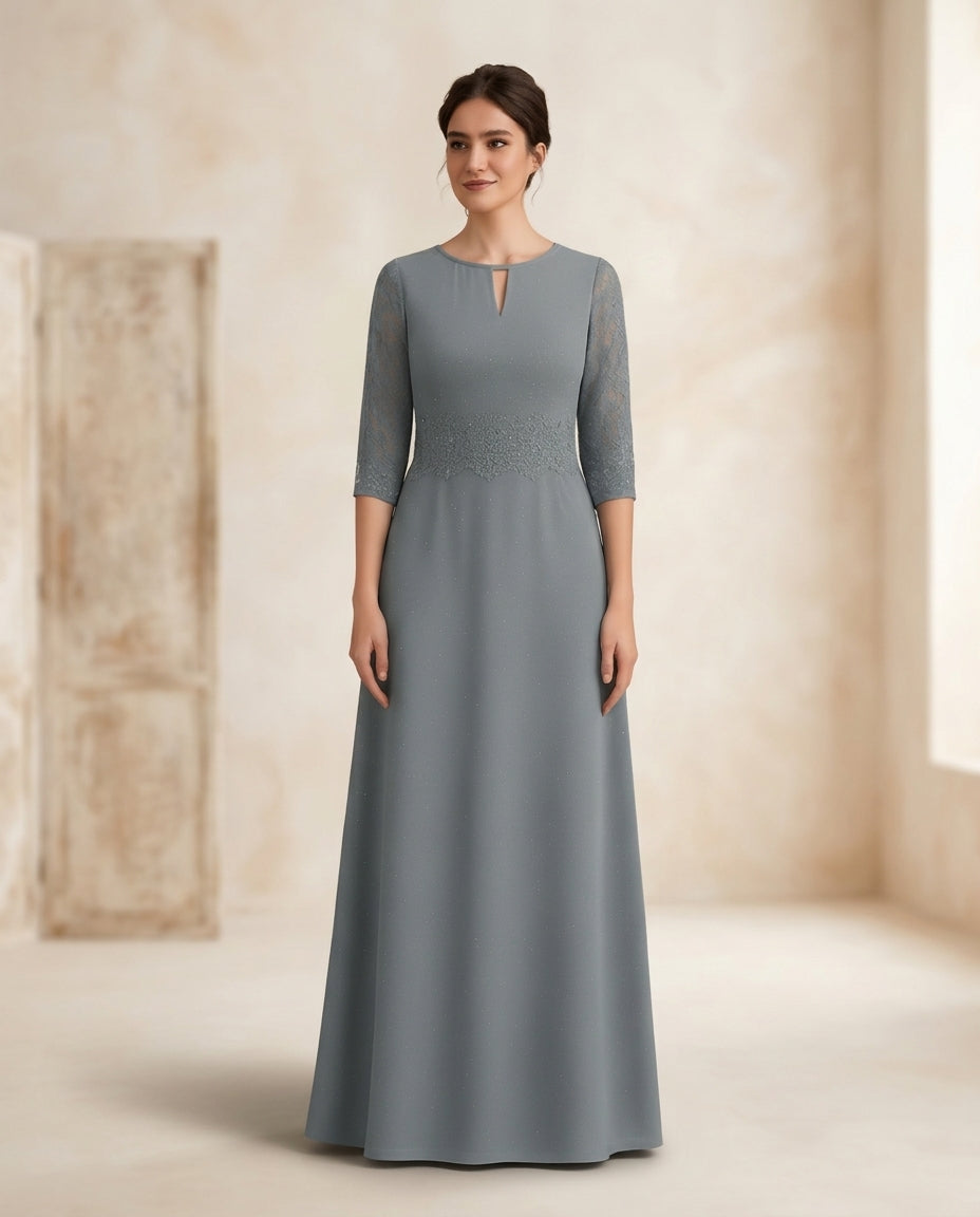 Vestido de fiesta Mane en talla 44 con manga larga y encaje talla 44