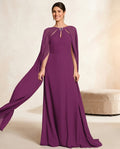 Vestido de fiesta Barbara con cuello halter ,manga ala y delicada aplicacion