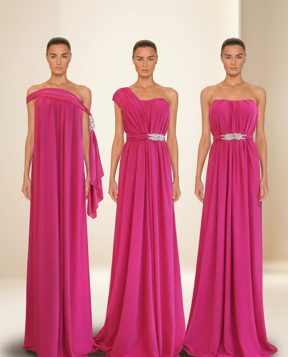 Vestido de fiesta Neit multiforma con aplicación en plateado