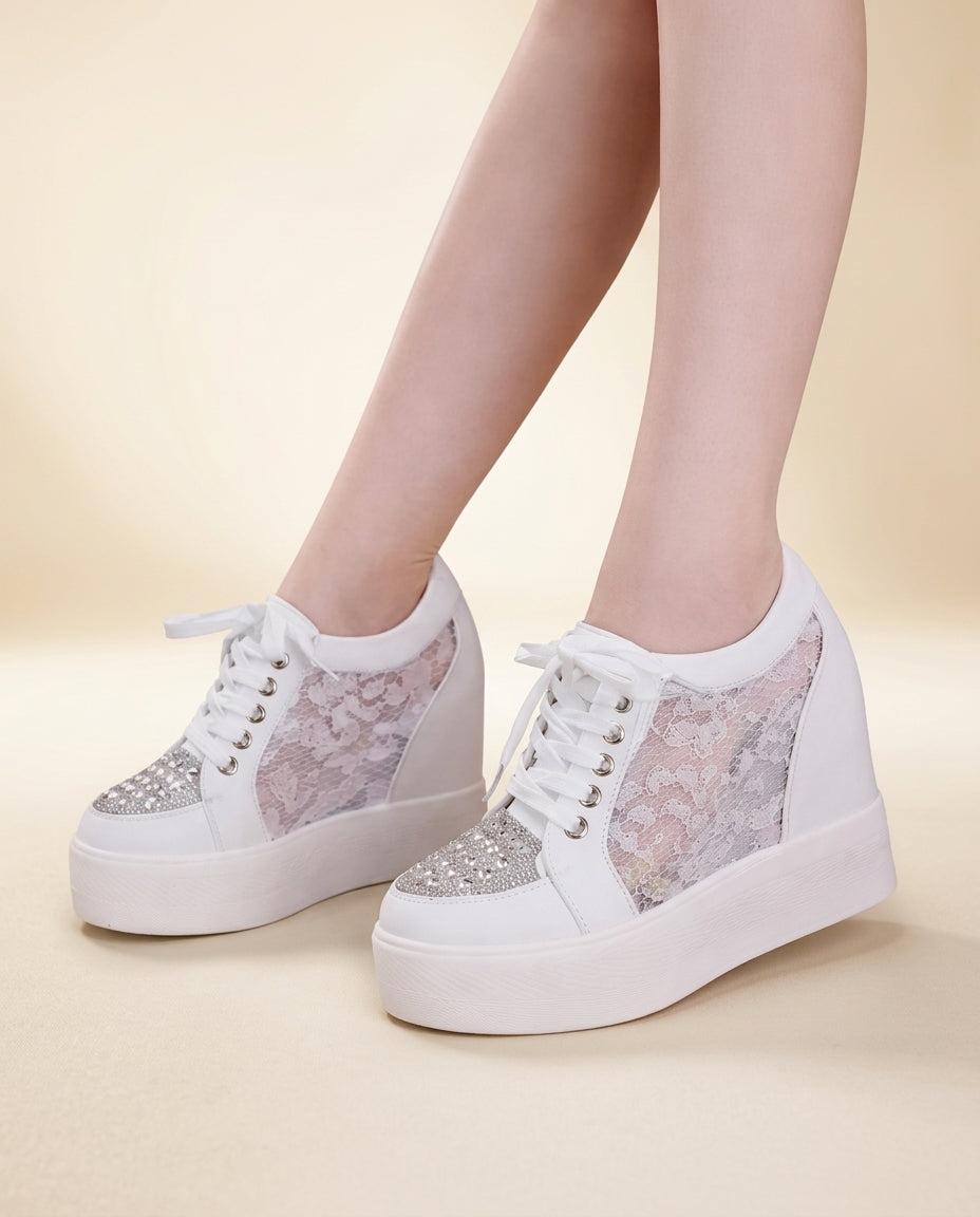 Zapatillas de novia Encanto, Taco 11 cms y plataforma de 3 cms