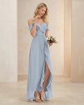 Vestido novia civil mila con volantes y tirantes espagetti