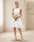 Vestido civil Aurora en capas y cuello halter
