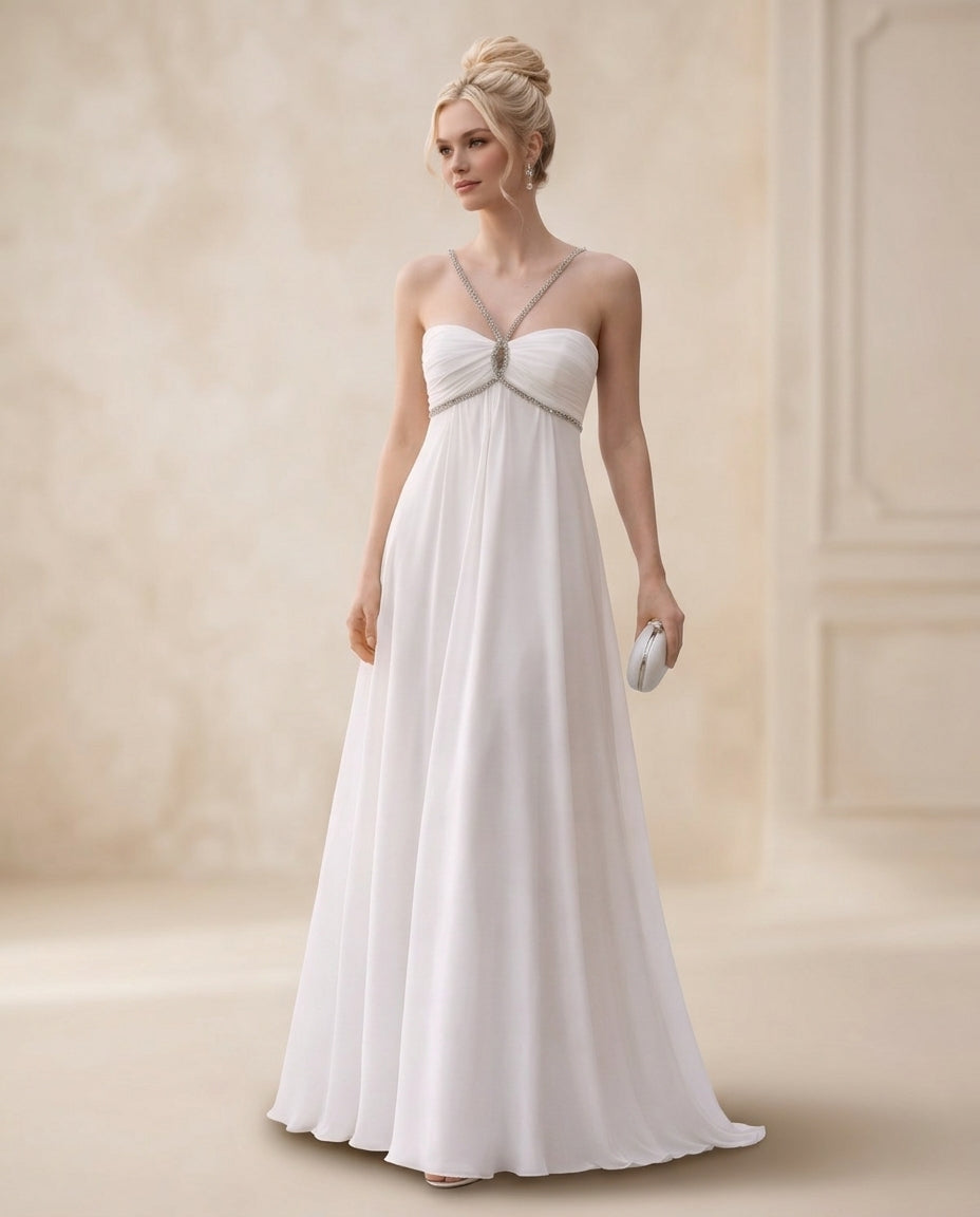 Vestido civil Andrea  con aplicación