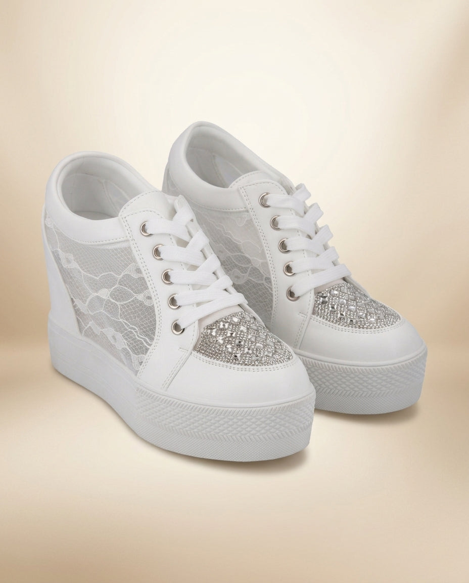 Zapatillas de novia Encanto, Taco 11 cms y plataforma de 3 cms