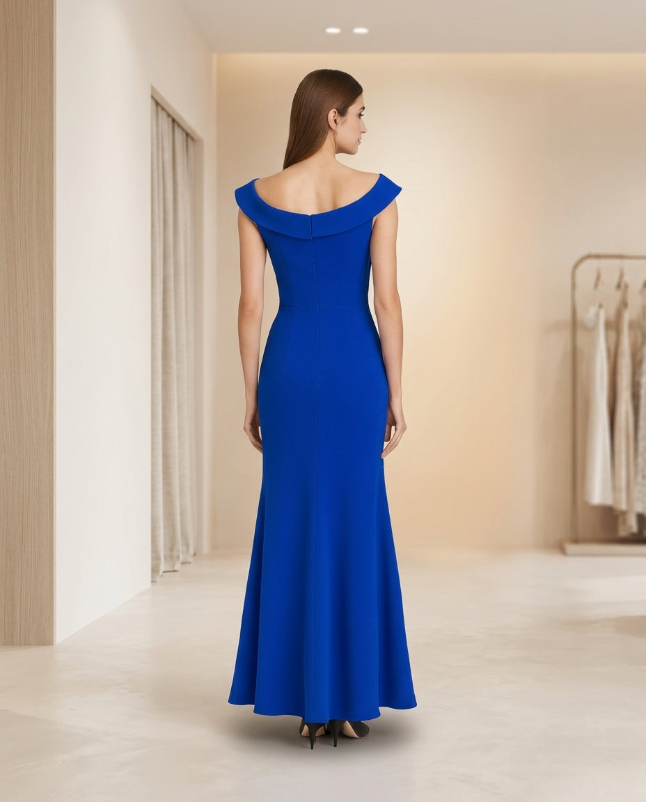 Vestido de fiesta Allen con drapeado y sutil aplicación de brillo