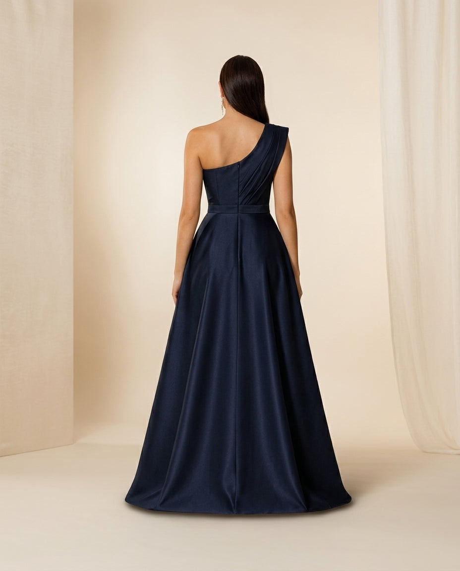 Vestido de fiesta Marcel asimétrico ,elegancia y sofisticacion  y en tela satin