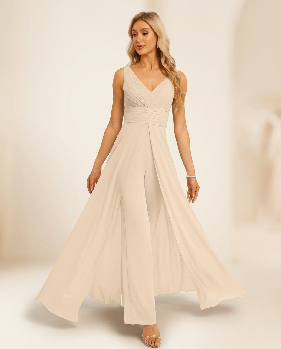 Traje de fiesta Coca enterito pantalon con capa inferior y pretina