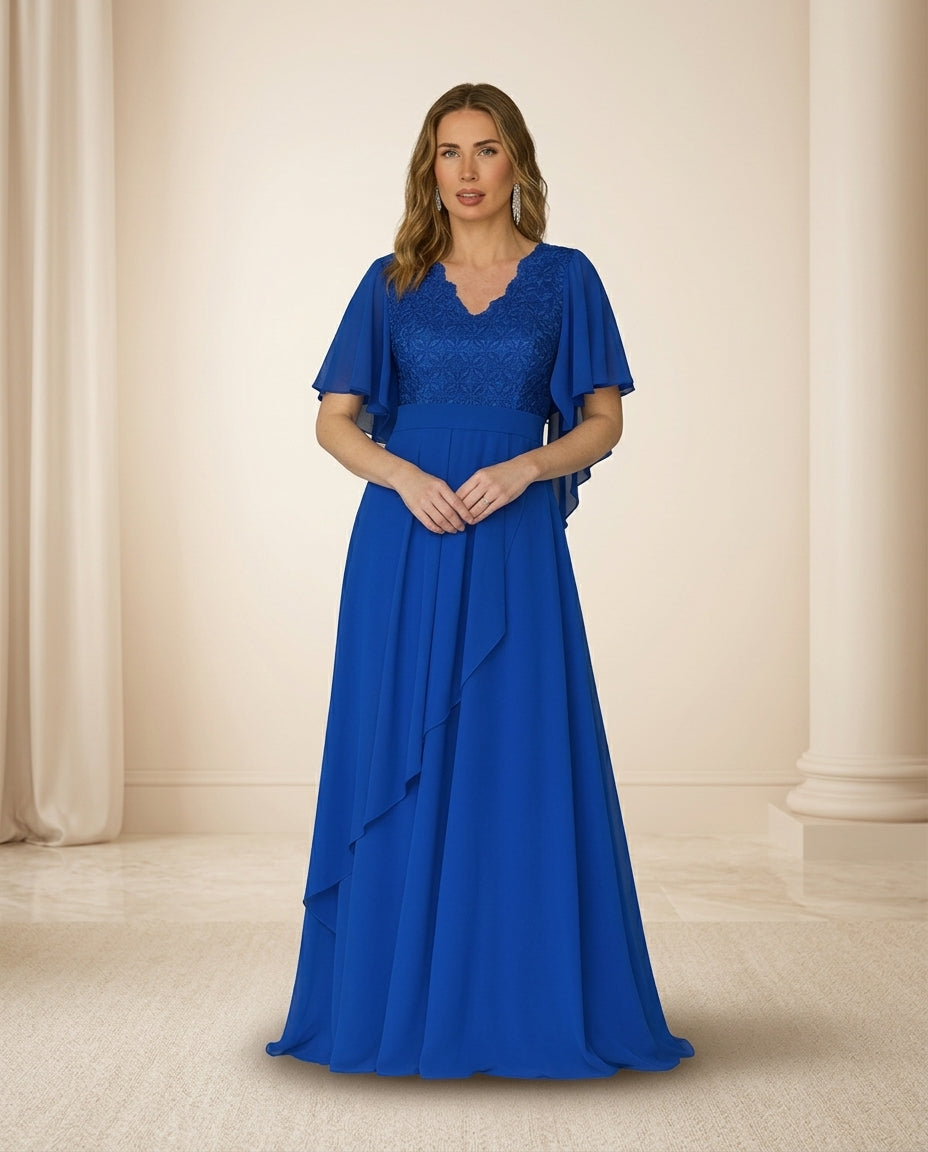 Vestido de fiesta Ellen con brillo sutil y manga campana