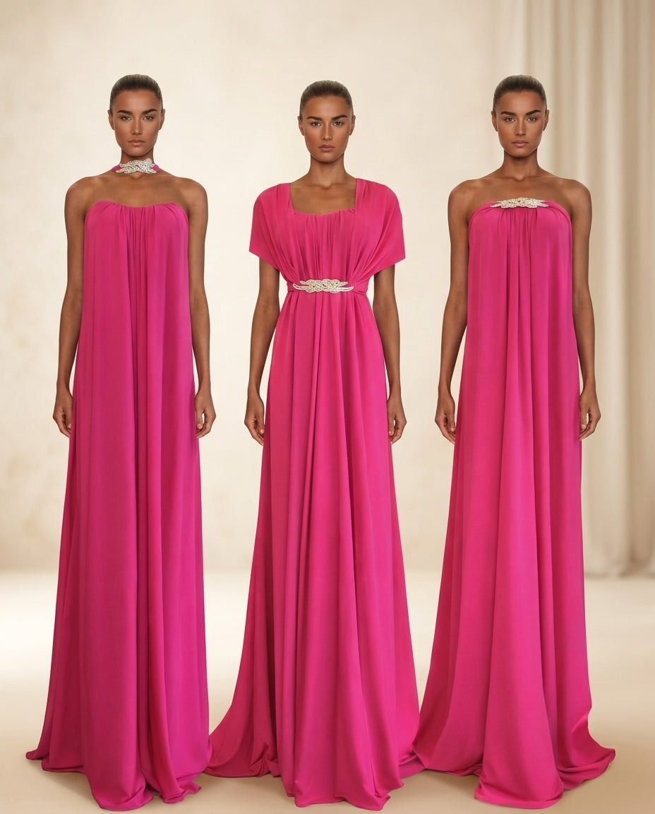 Vestido de fiesta Neit multiforma con aplicación en plateado