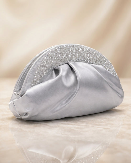 Bolso de fiesta star plateado con cadena para colgar