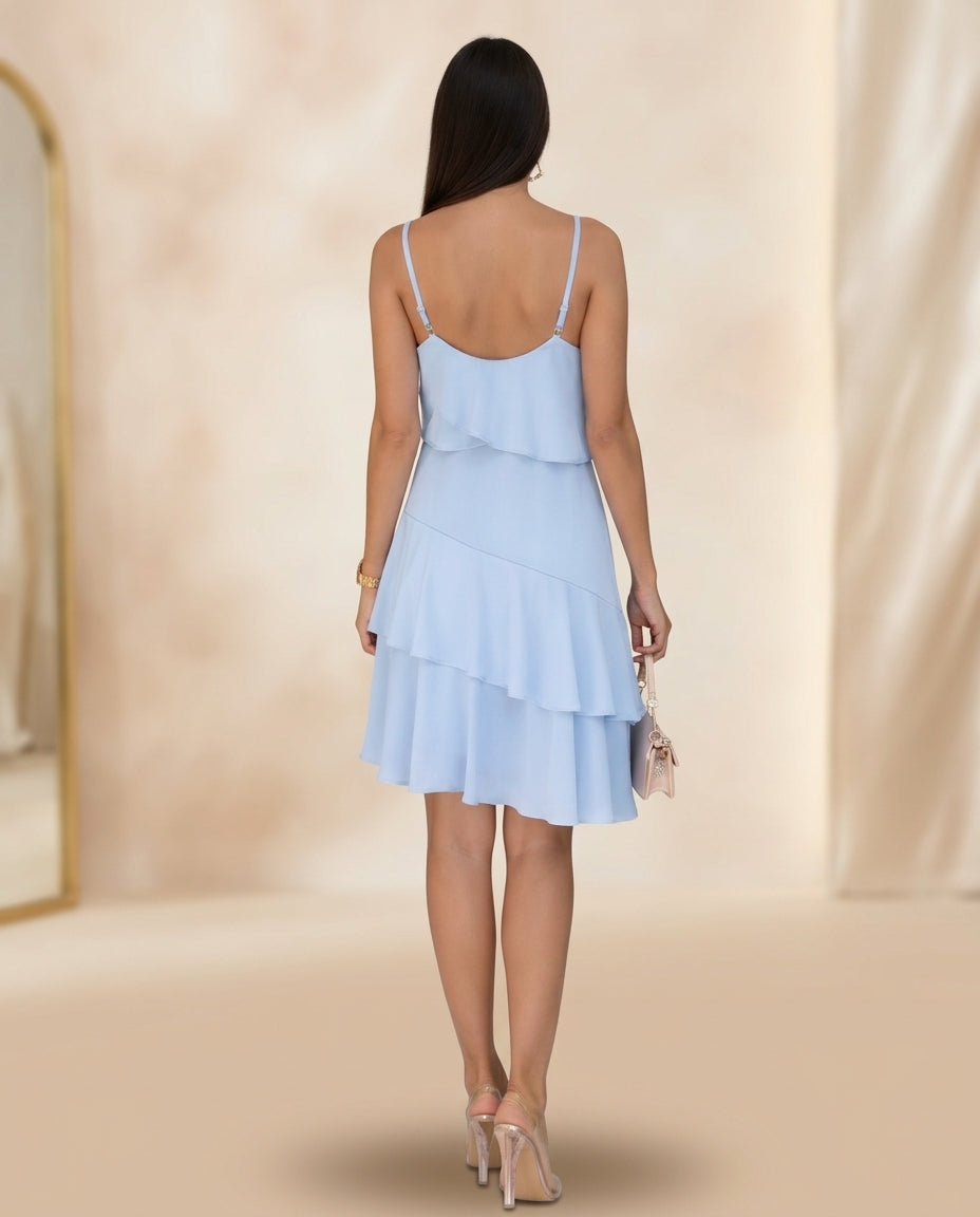 Vestido civil Serenity celeste tenue y elegante