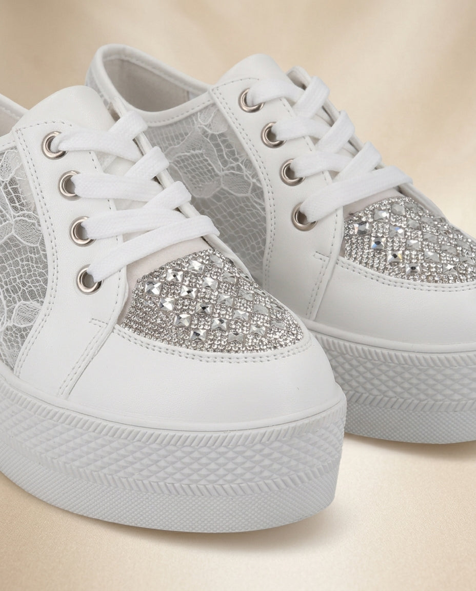 Zapatillas de novia Encanto, Taco 11 cms y plataforma de 3 cms