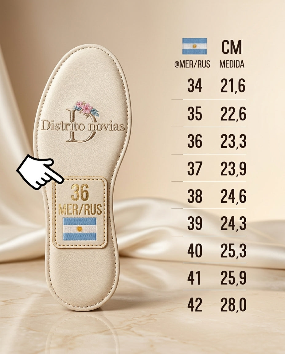 Sandalia de cuero para novia  Nashira, taco 2 cms con aplicaciones procedencia Argentina