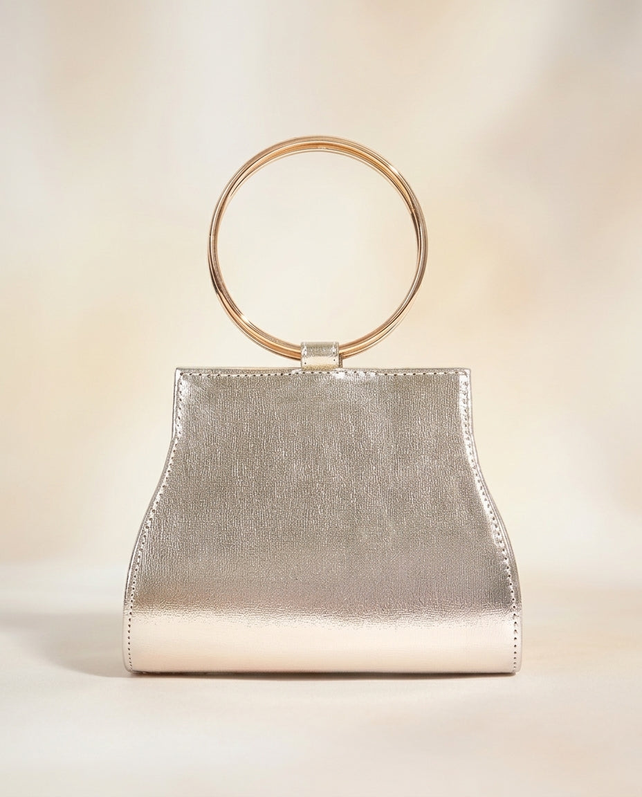 Bolso de fiesta Diamante en tono dorados y aplicaciones plata