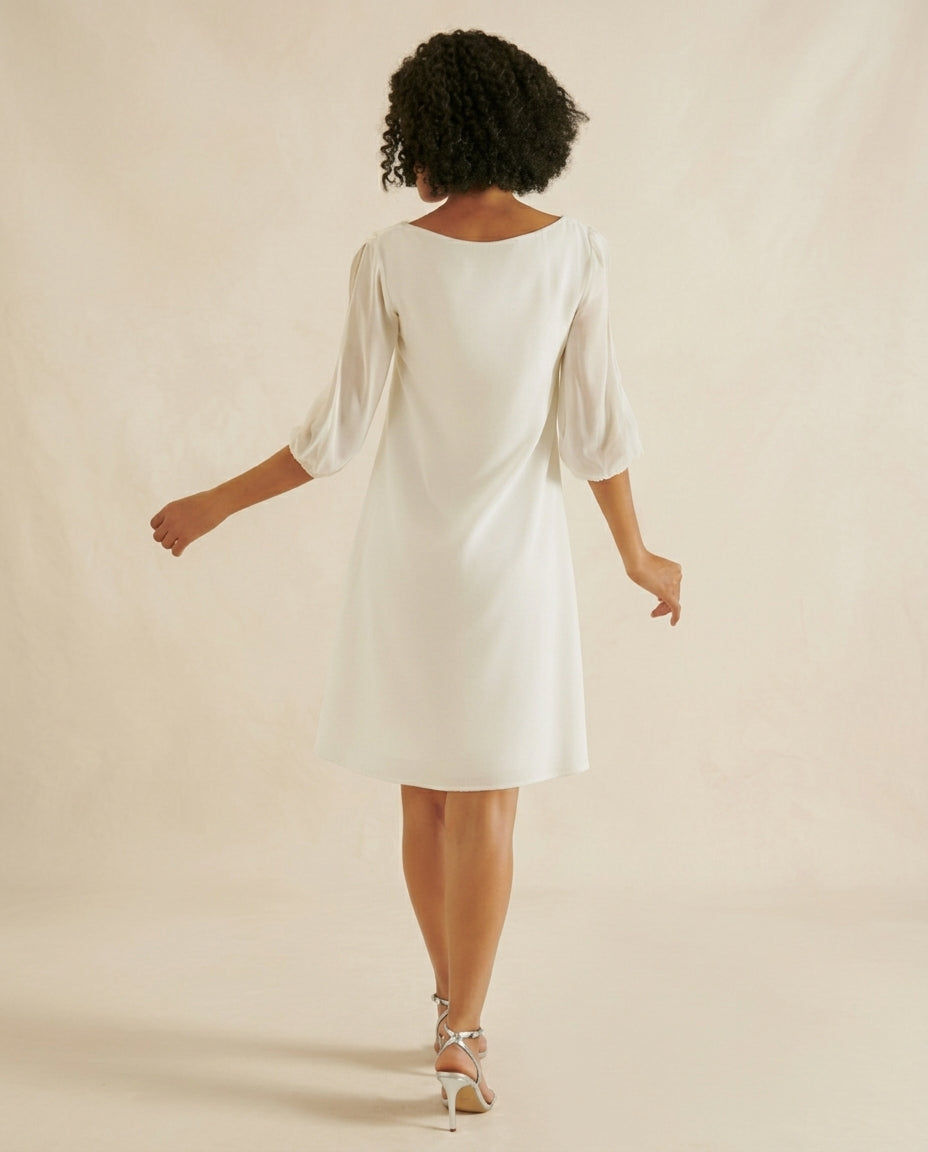 Vestido civil Alexandra mangas 3/4 estilo campana