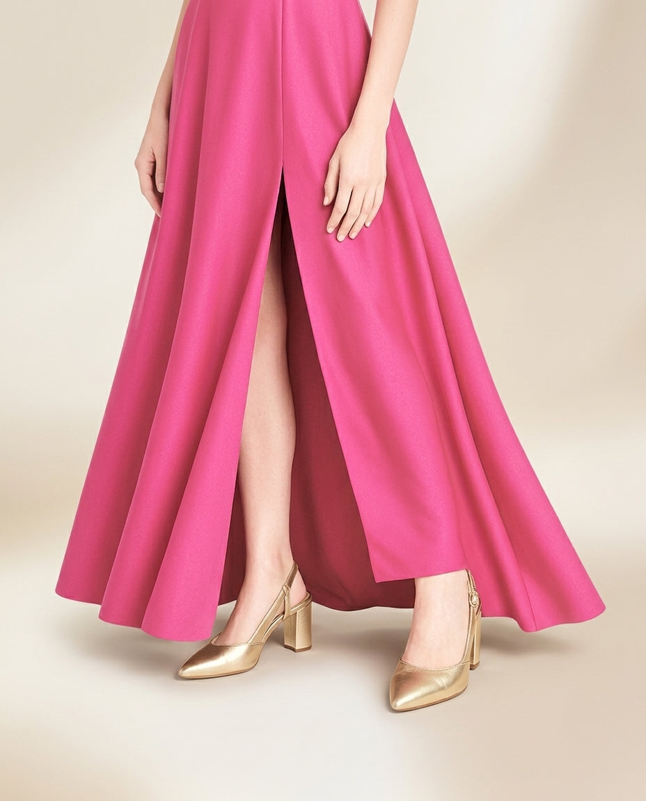 Zapato para fiesta Camel, tacon 8 cms procedencia España