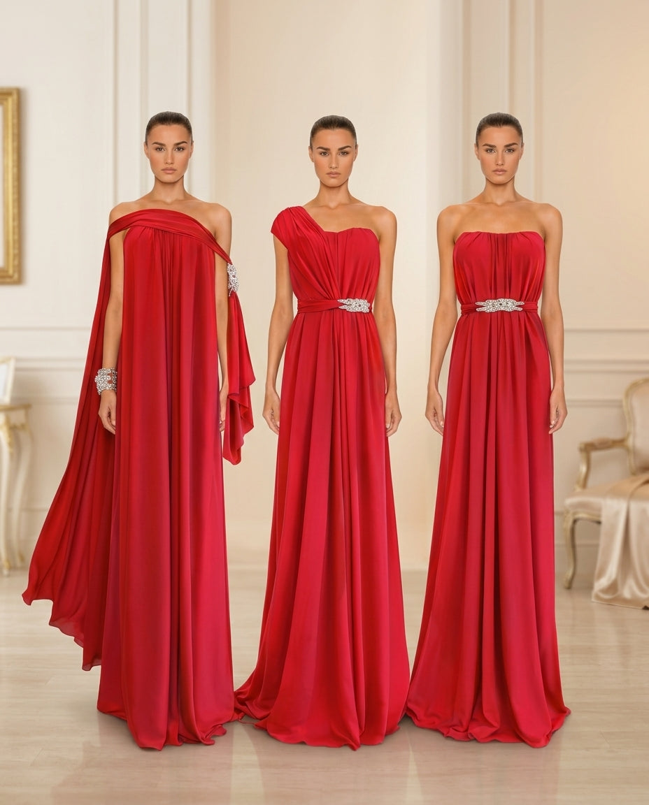 Vestido de fiesta Neit multiforma con aplicación en plateado