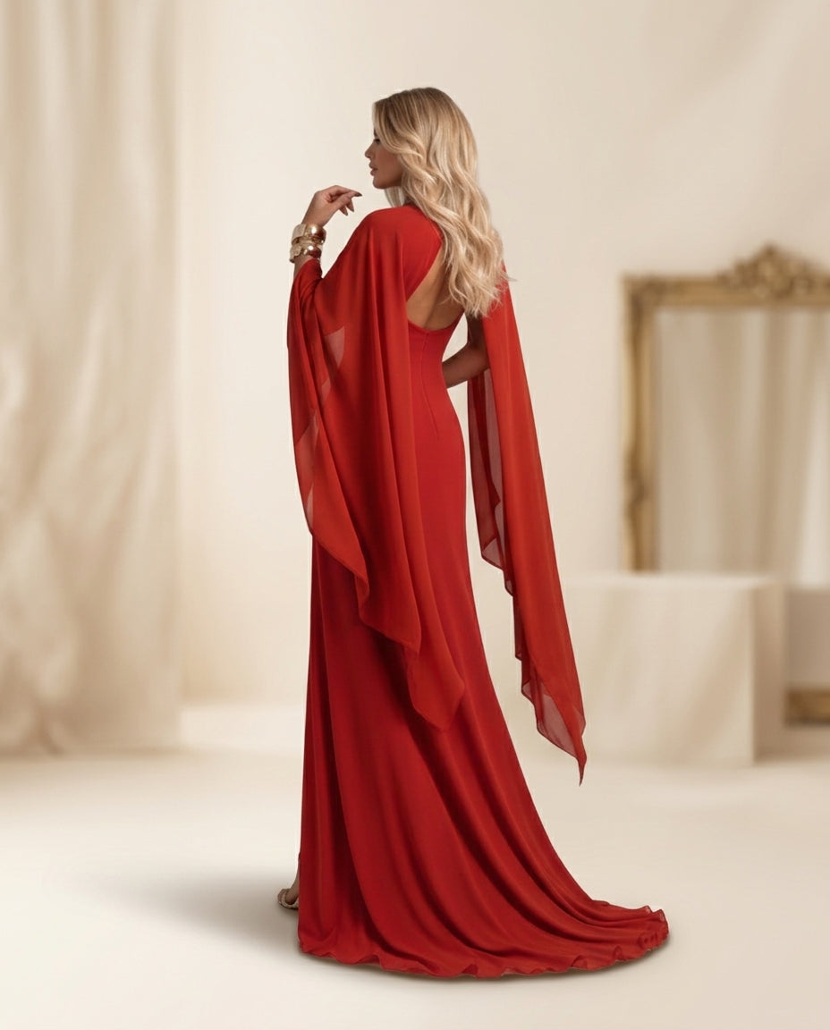 Vestido de fiesta Glory con capa desmontable