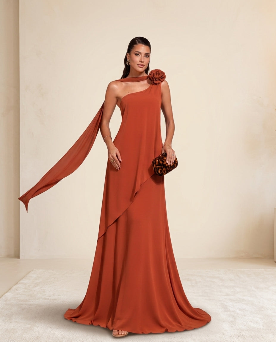 Vestido de fiesta Vero asimétrico y liviano