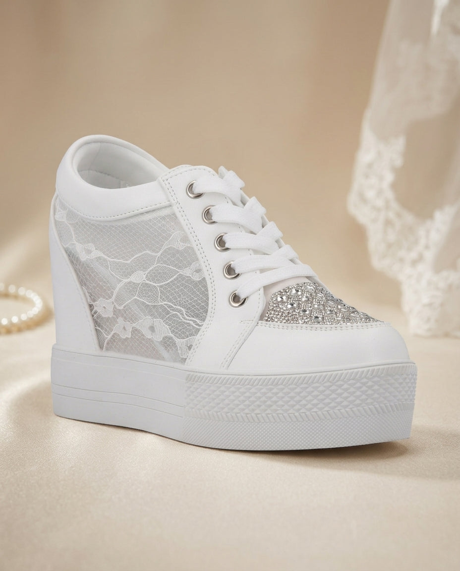 Zapatillas de novia Encanto, Taco 11 cms y plataforma de 3 cms