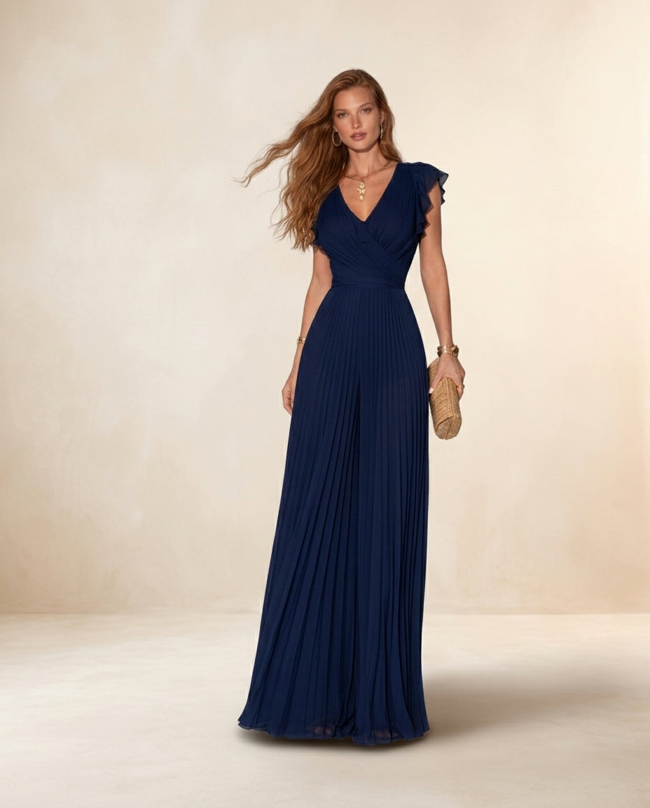 Jumpsuit Gemma con volantes y pantalones plisado