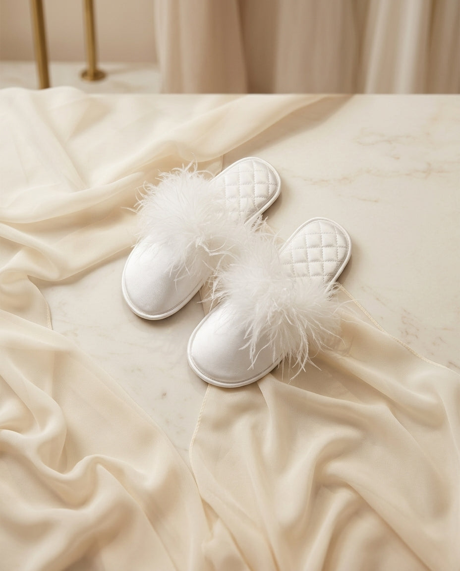 Pantuflas elegantes de raso