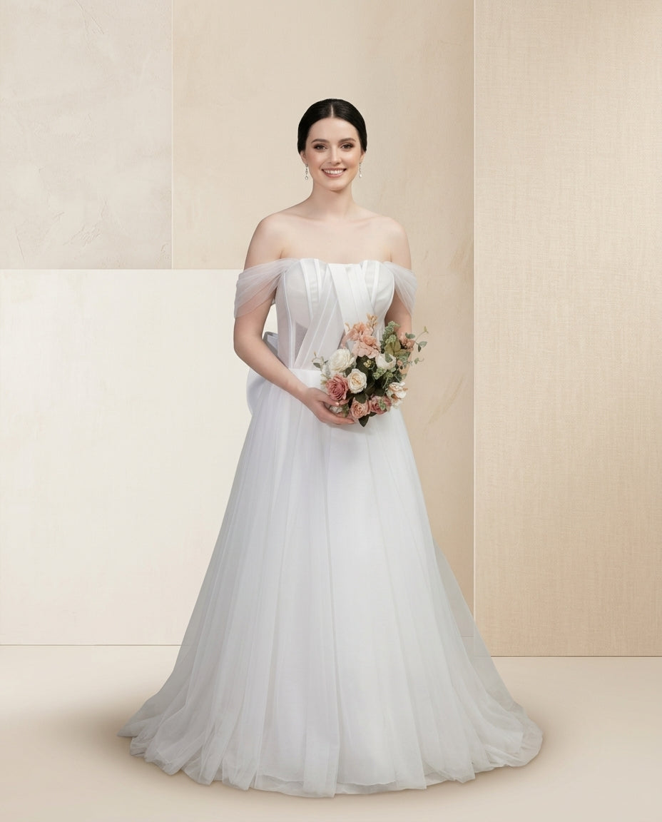 Vestido de novia Cala estilo romántico y moderno