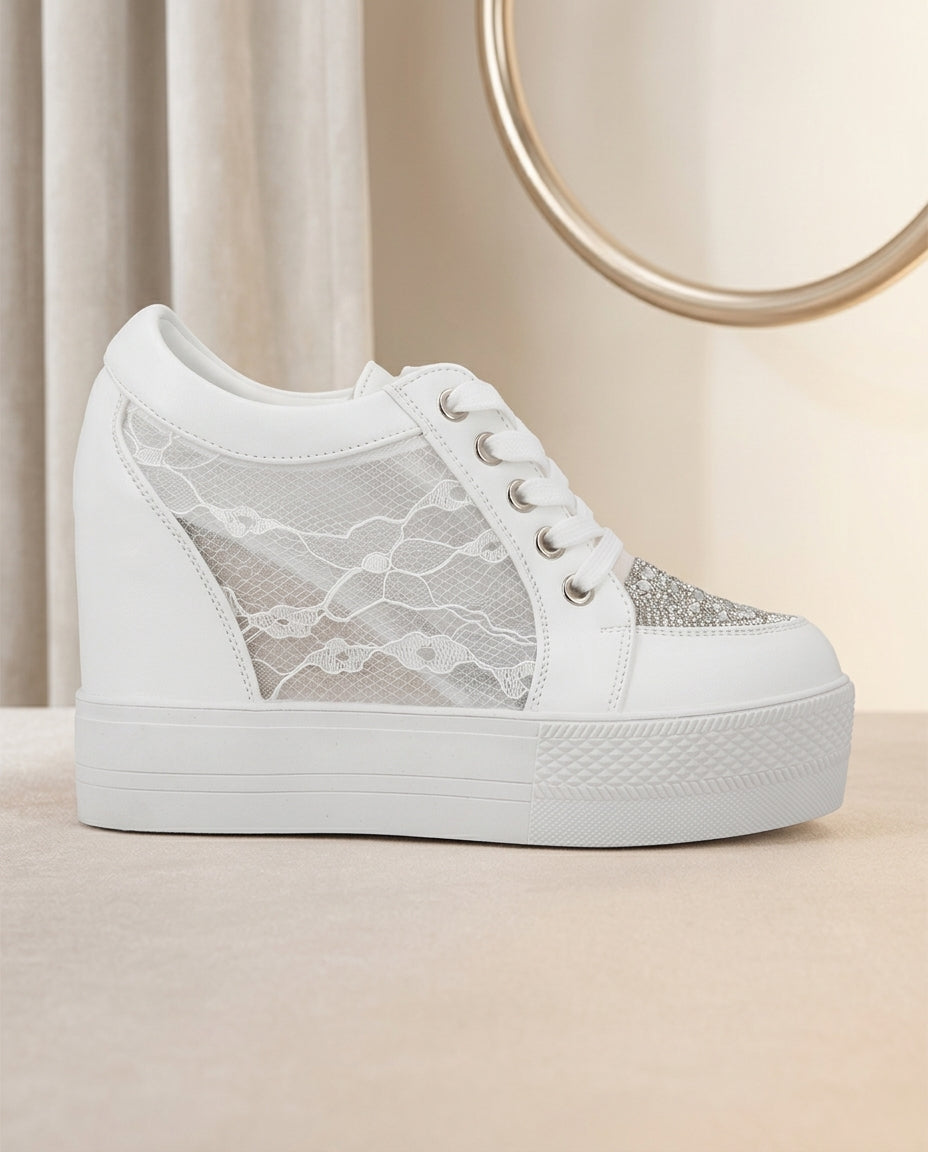 Zapatillas de novia Encanto, Taco 11 cms y plataforma de 3 cms