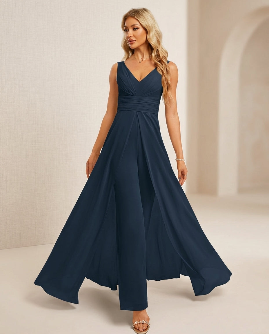 Traje de fiesta Coca enterito pantalon con capa inferior y pretina