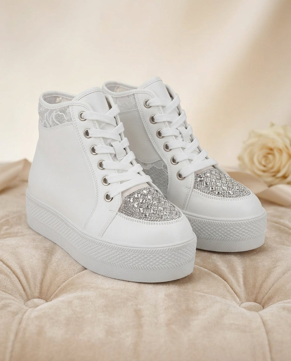 Zapatillas de novia Encanto, Taco 11 cms y plataforma de 3 cms