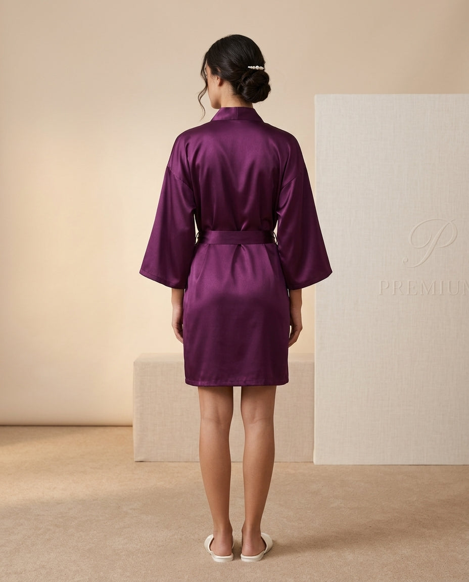 Bata de Satin Kimono  personalizada o sin personalizar,fina y elegante