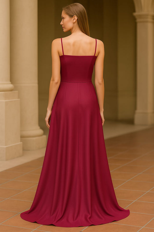 VESTIDO DE FIESTA MORN EN RASO Y MUY ELEGANTE