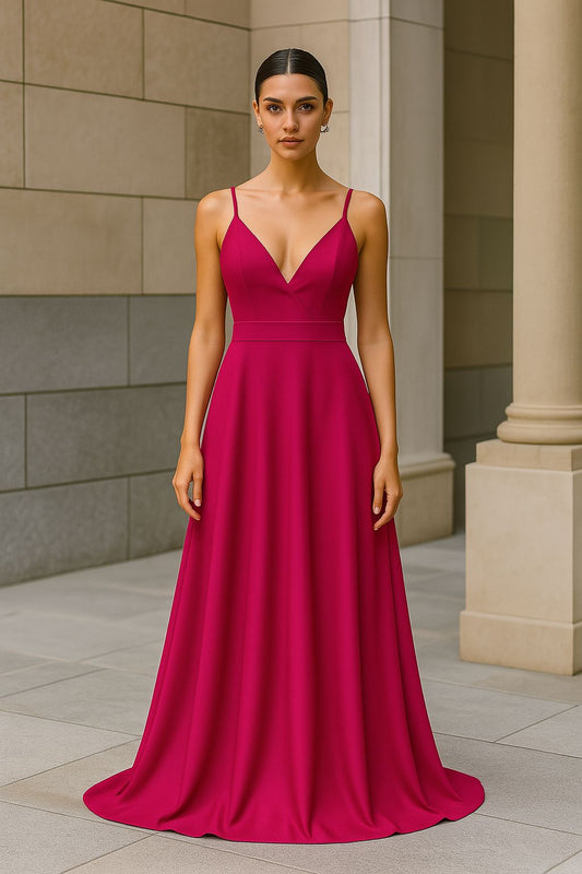 VESTIDO DE FIESTA MORN EN RASO Y MUY ELEGANTE