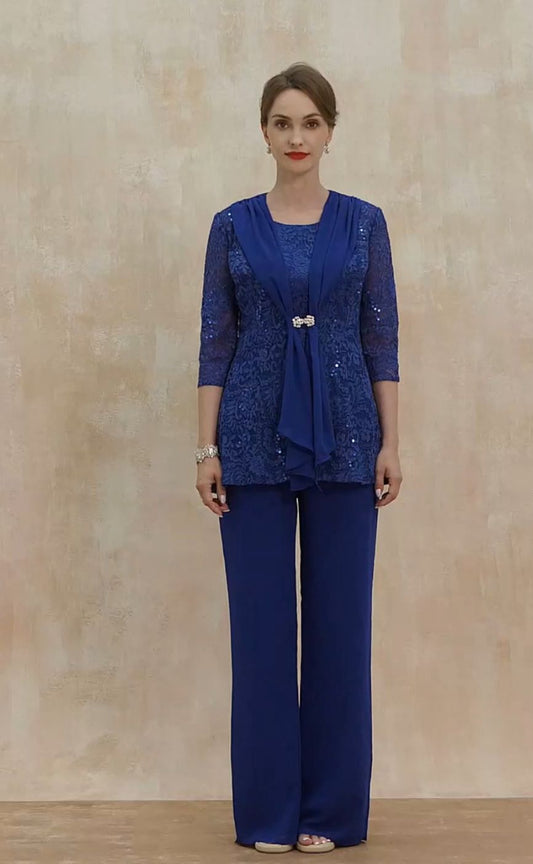 TRAJE DE FIESTA BRIGITTE CON CHAQUETA EN ENCAJE  TALLA 44