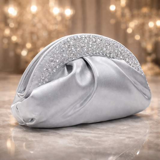 Bolso de fiesta star plateado con cadena para colgar