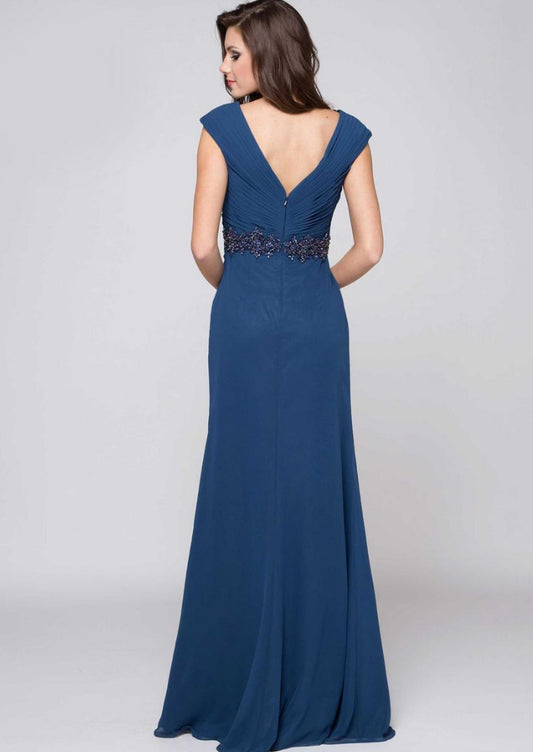 VESTIDO DE FIESTA  AUGUSTA TALLA 36 CON APLICACIONES EN LA CINTURA