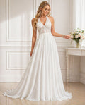 Vestido de novia Candy con espalda descubierta muy liviano y vaporoso