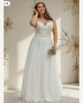 Vestido de novia Cindy en encaje de algodón y gasa