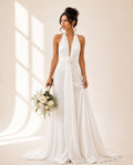Vestido de Novia Halter con Escote Profundo y Caída ligera(preventa)