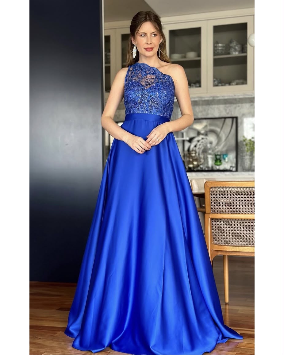 Vestido de fiesta Odette asimetría en encaje