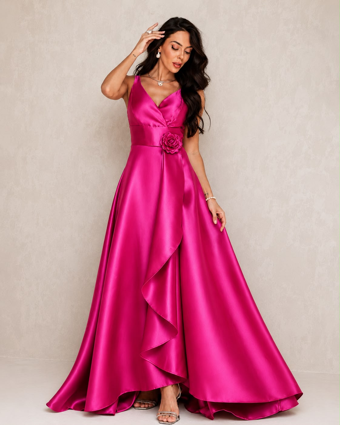 Vestido de fiesta Mariela corte fluido y aplicación Dior