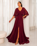 Vestido de fiesta Clarita con manga capa