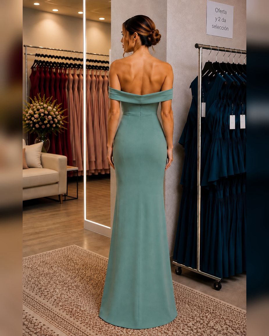 Vestido de fiesta Grace strapless manga botada
