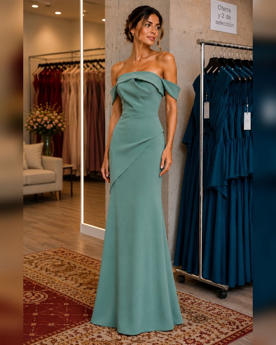 Vestido de fiesta Grace strapless manga botada